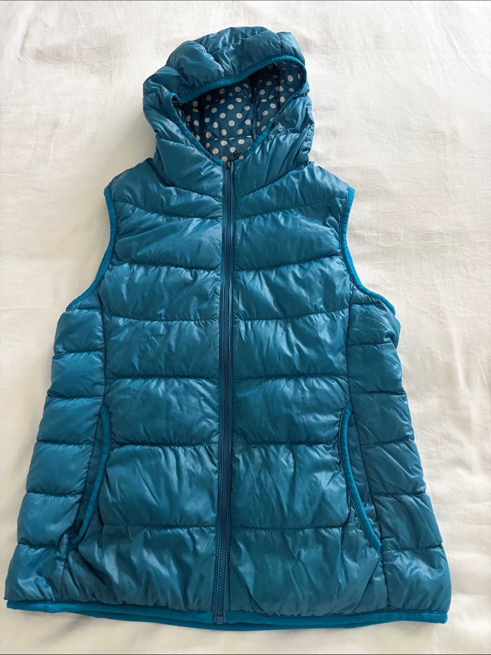 Uniqlo Teal Quilted Hooded Vest Ultralight Down S